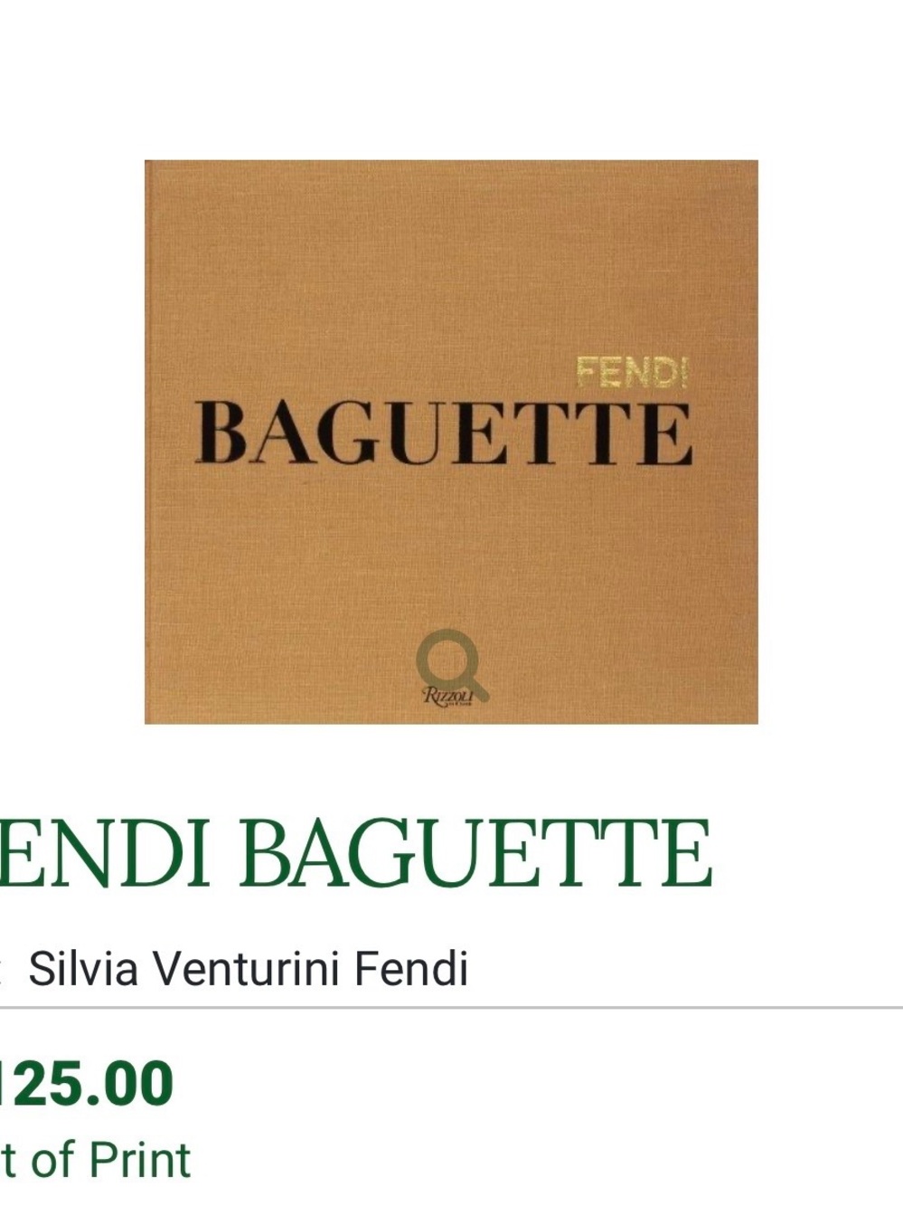 Fendi Baguette Coffee Table Book (new, out of print)